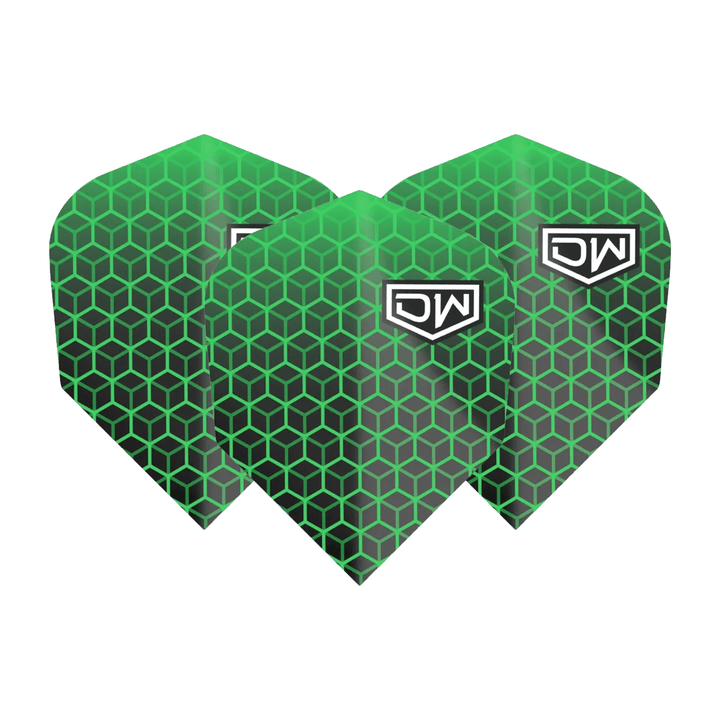 DW Avenger 02 Multi Pack - Dart Flights (3 Sets) No. 6 / Green Flights & Shafts