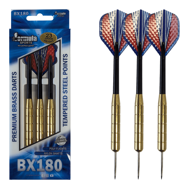 Formula Sports BX180 - Brass Barrel Steel Tip Darts 23 Grams Darts