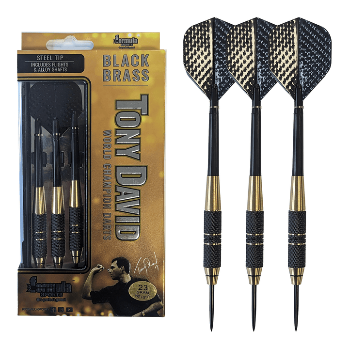 Formula Sports Tony David  - Black Brass Barrel Steel Tip Darts 23 Grams Darts