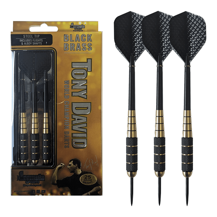 Formula Sports Tony David  - Black Brass Barrel Steel Tip Darts 25 Grams Darts