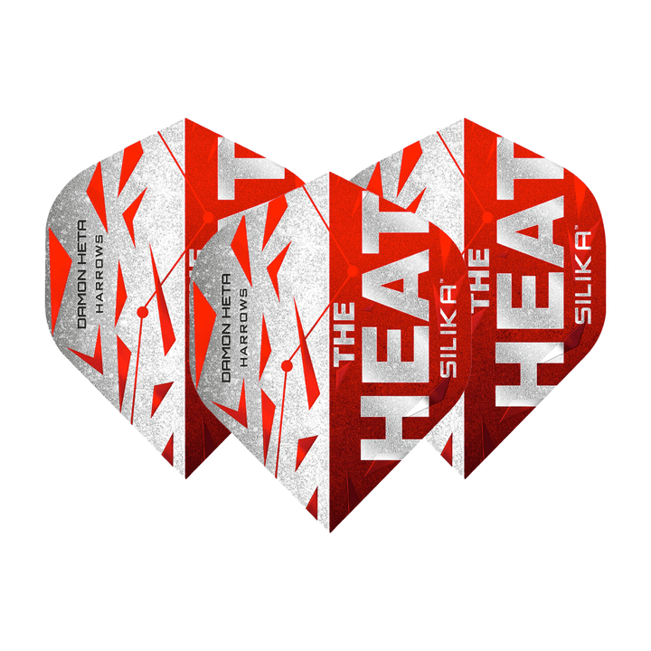 Harrows Damon Heta Series 3 - Silika Dart Flights Standard / Red & Silver Flights & Shafts