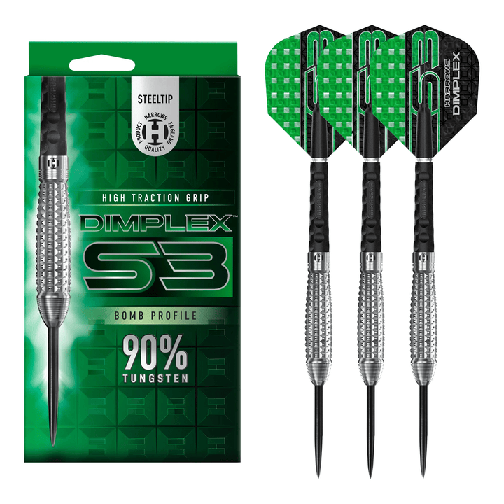 Harrows Dimplex S3 Bomb Profile - 90% Tungsten Steel Tip Darts 21 Grams Darts