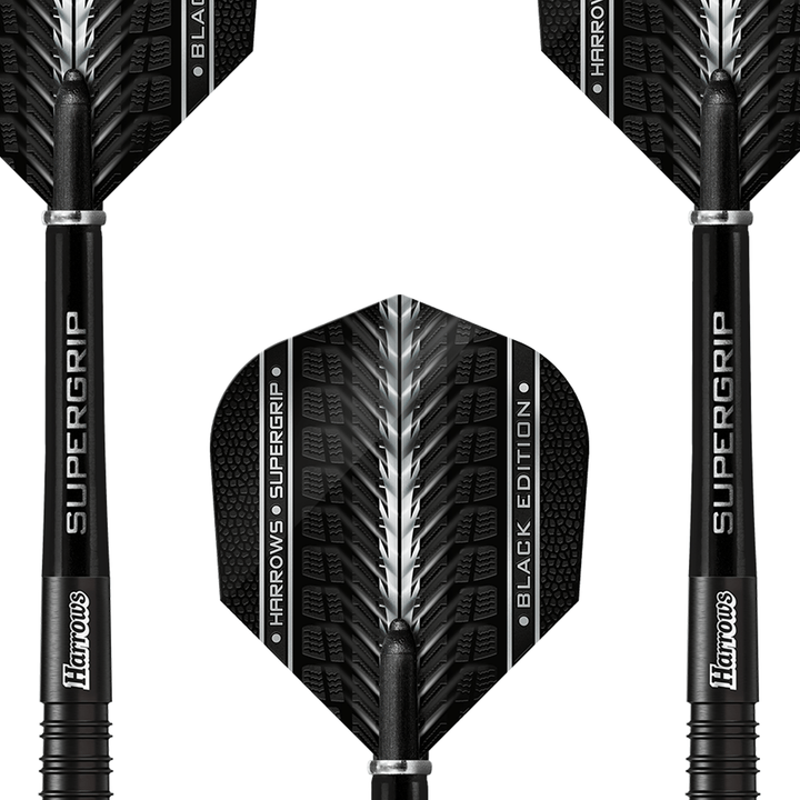 Harrows Supergrip Black - 90% Tungsten Steel Tip Darts Darts