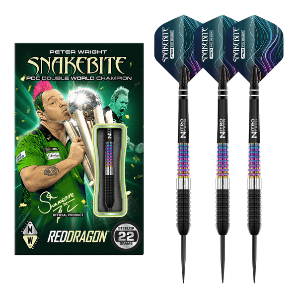 Red Dragon Peter Wright Corra - 90% Tungsten Steel Tip Darts 22 Grams Darts