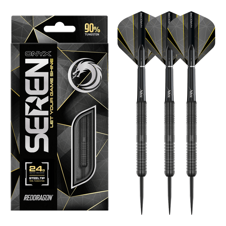 Red Dragon Seren 1 Onyx - 90% Tungsten Steel Tip Darts 22 Grams Darts