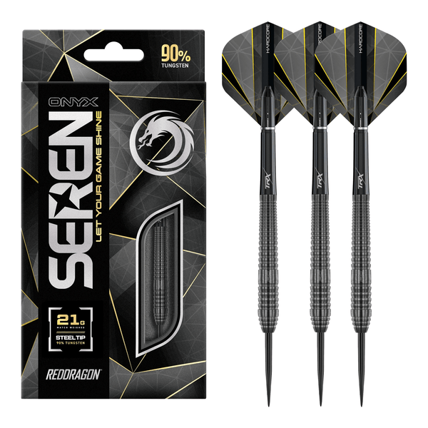 Red Dragon Seren 2 Onyx - 90% Tungsten Steel Tip Darts 21 Grams Darts