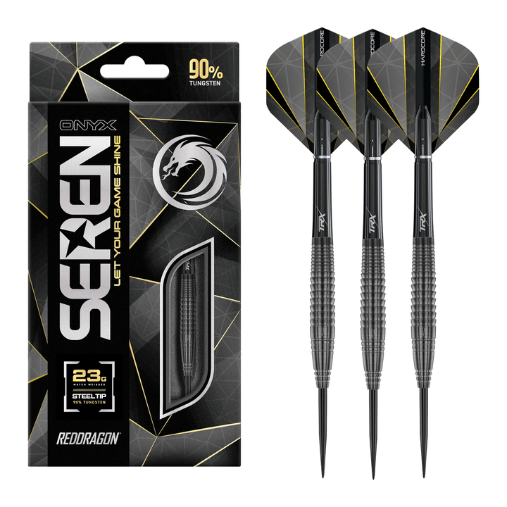 Red Dragon Seren 4 Onyx - 90% Tungsten Steel Tip Darts 23 Grams Darts