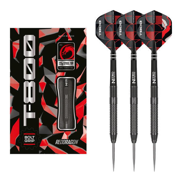 Red Dragon T-800 - 90% Tungsten Steel Tip Darts 22 Grams Darts