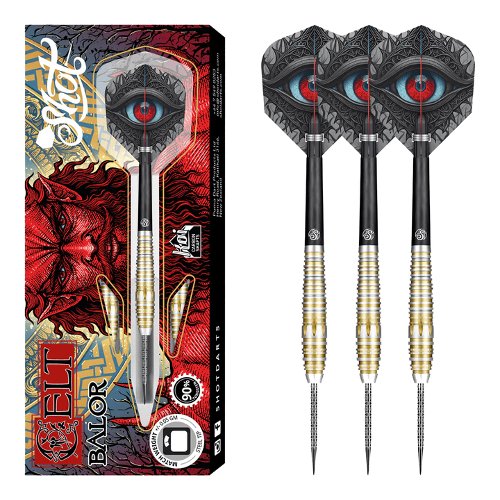 Shot Celt Balor - 90% Tungsten Steel Tip Darts 22 Grams Darts