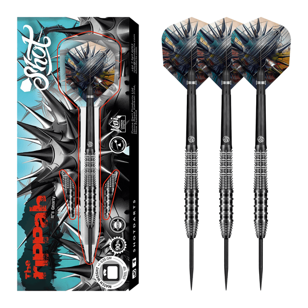 Shot Gnarly Rippah - 90% Tungsten Steel Tip Darts 22 Grams Darts