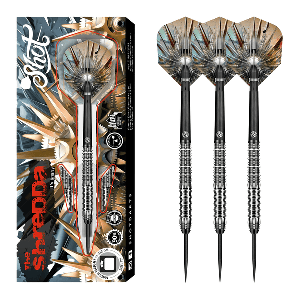 Shot Gnarly Shredda - 90% Tungsten Steel Tip Darts 23 Grams Darts