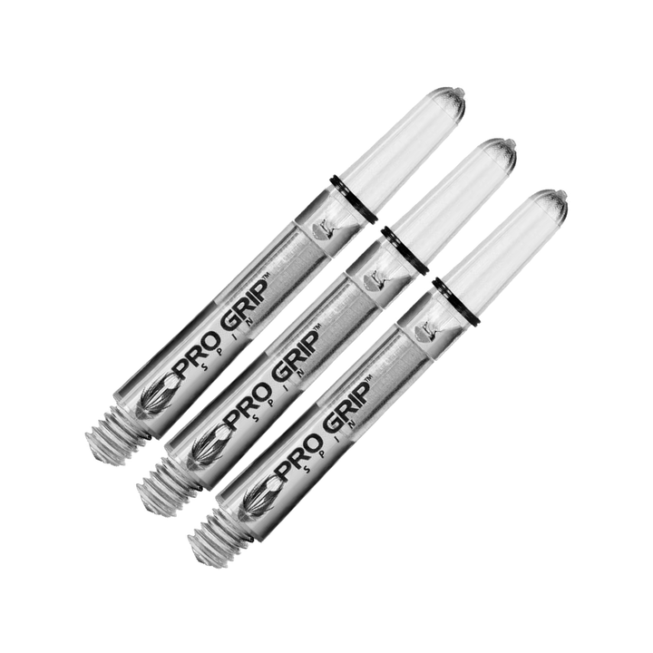 Target Pro Grip Spin Multi Pack - Nylon Dart Shafts (3 Sets) Intermediate (41mm) / Clear Shafts