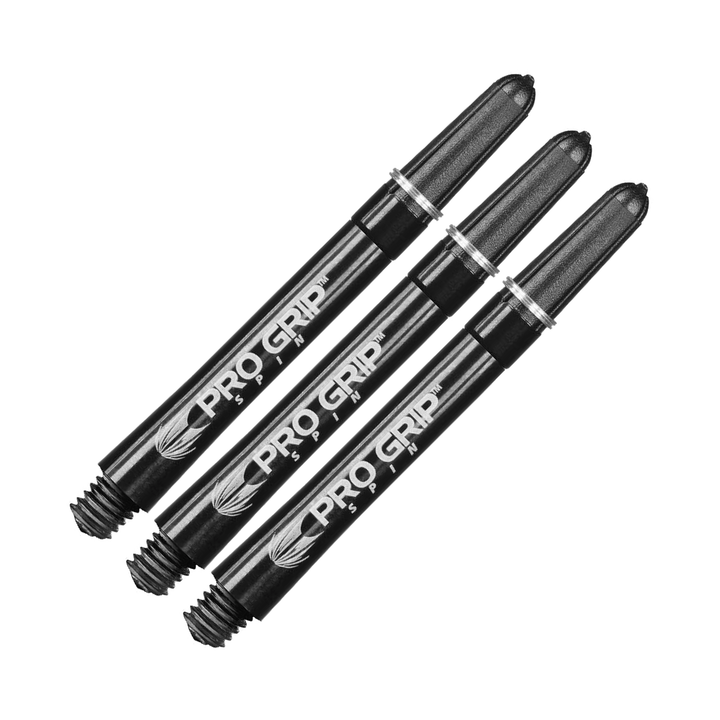 Target Pro Grip Spin Multi Pack - Nylon Dart Shafts (3 Sets) Medium (48mm) / Black Shafts