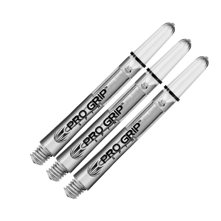 Target Pro Grip Spin Multi Pack - Nylon Dart Shafts (3 Sets) Medium (48mm) / Clear Shafts