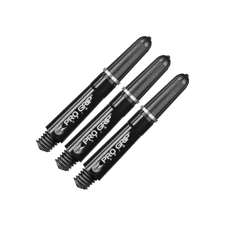 Target Pro Grip Spin Multi Pack - Nylon Dart Shafts (3 Sets) Short (34mm) / Black Shafts