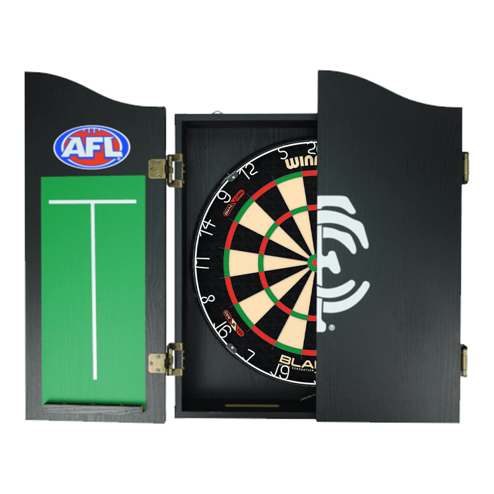 Wimmau Blade 6 Dartboard, Official AFL Cabinet & Darts - Complete Darts Set Boards