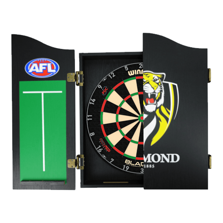 Wimmau Blade 6 Dartboard, Official AFL Cabinet & Darts - Complete Darts Set Boards