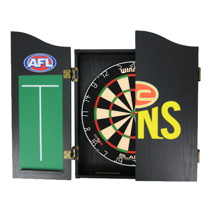 Wimmau Blade 6 Dartboard, Official AFL Cabinet & Darts - Complete Darts Set Boards