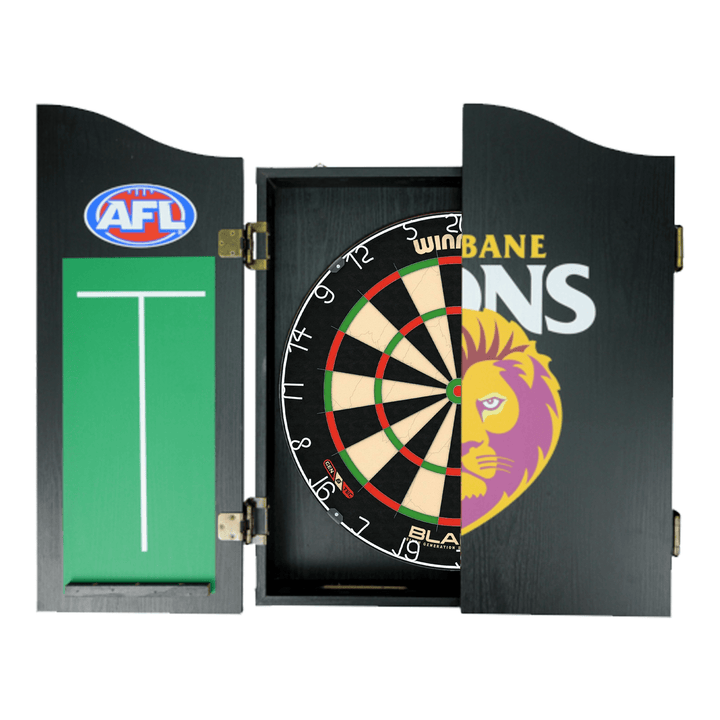 Wimmau Blade 6 Dartboard, Official AFL Cabinet & Darts - Complete Darts Set Boards