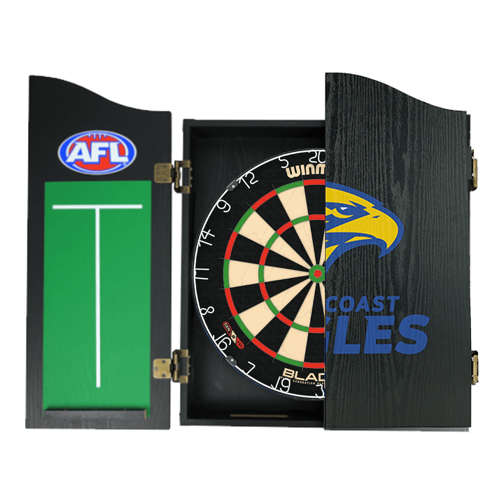 Wimmau Blade 6 Dartboard, Official AFL Cabinet & Darts - Complete Darts Set Boards