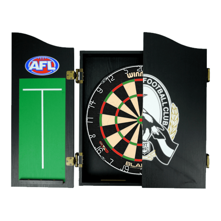 Wimmau Blade 6 Dartboard, Official AFL Cabinet & Darts - Complete Darts Set Boards