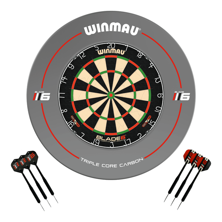 Winmau Blade 6 Dartboard, Surround & Darts - Complete Darts Set Blade 6 / Blade 6 Boards