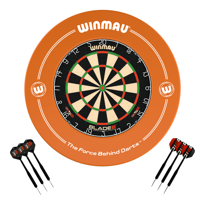 Winmau Blade 6 Dartboard, Surround & Darts - Complete Darts Set Blade 6 / Orange Boards