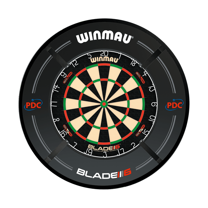 Winmau Blade 6 Dartboard, Surround & Light Bundle Blade 6 Dual Core / PDC Black / Target Corona Vision Boards