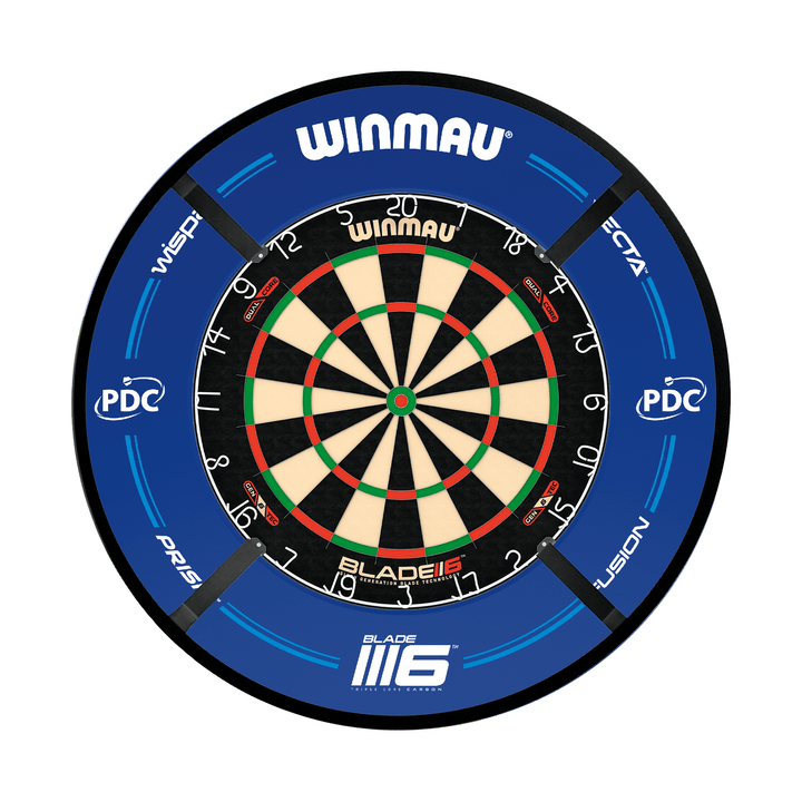 Winmau Blade 6 Dartboard, Surround & Light Bundle Blade 6 Dual Core / PDC Blue / Target Corona Vision Boards