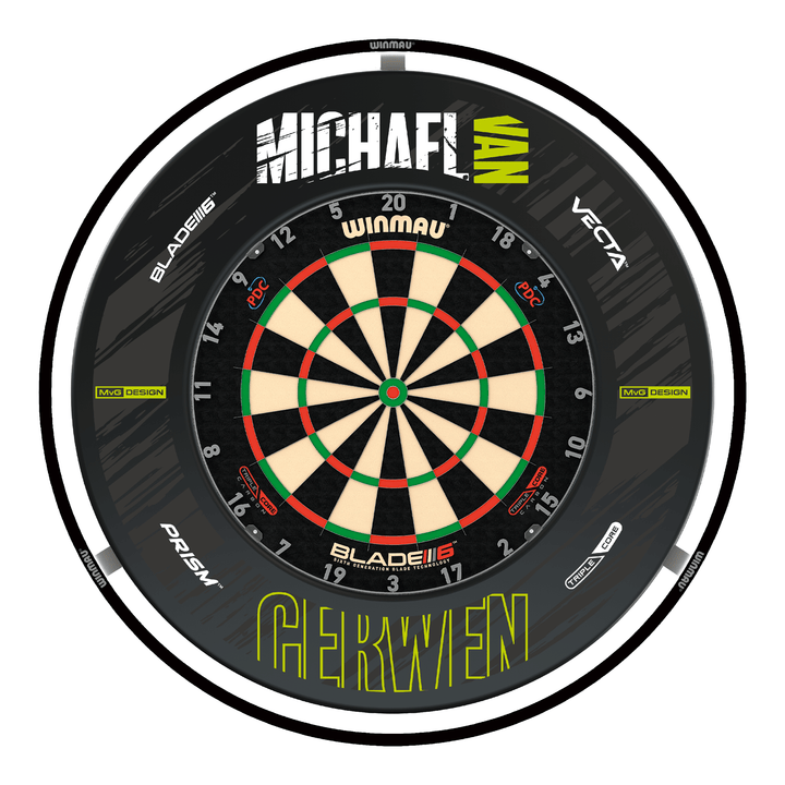 Winmau Blade 6 Dartboard, Surround & Light Bundle Boards