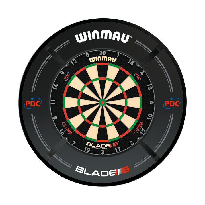 Winmau Blade 6 Dartboard, Surround & Light Bundle Boards