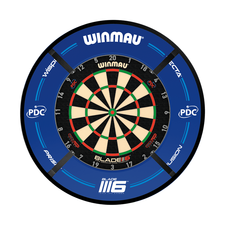 Winmau Blade 6 Dartboard, Surround & Light Bundle Boards