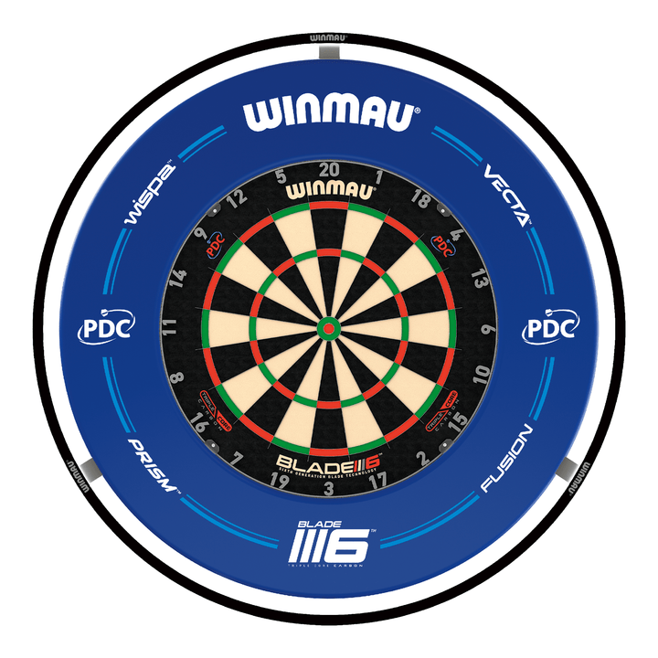 Winmau Blade 6 Dartboard, Surround & Light Bundle Boards