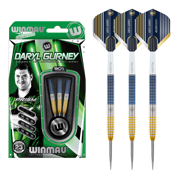 Winmau Daryl Gurney SC 1.0 - 90% Tungsten Steel Tip Darts 23 Grams Darts