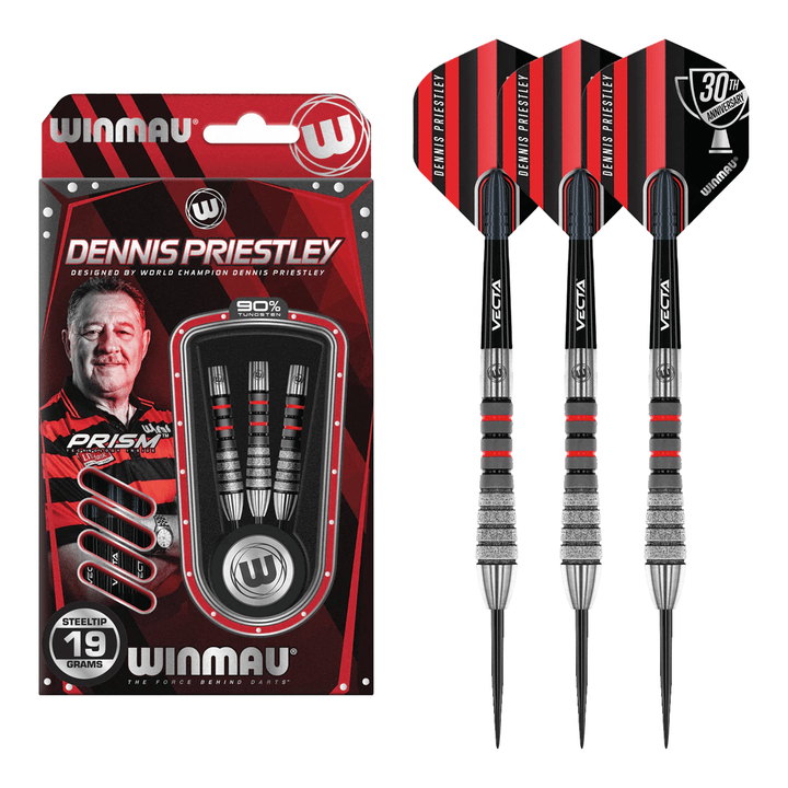 Winmau Dennis Priestley Diamond 3-Zero - 90% Tungsten Steel Tip Darts 19 Grams Darts