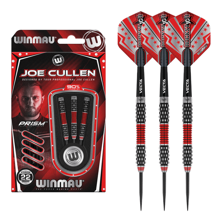 Winmau Joe Cullen Rockstar Series 1.0 - 90% Tungsten Steel Tip Darts 22 Grams Darts