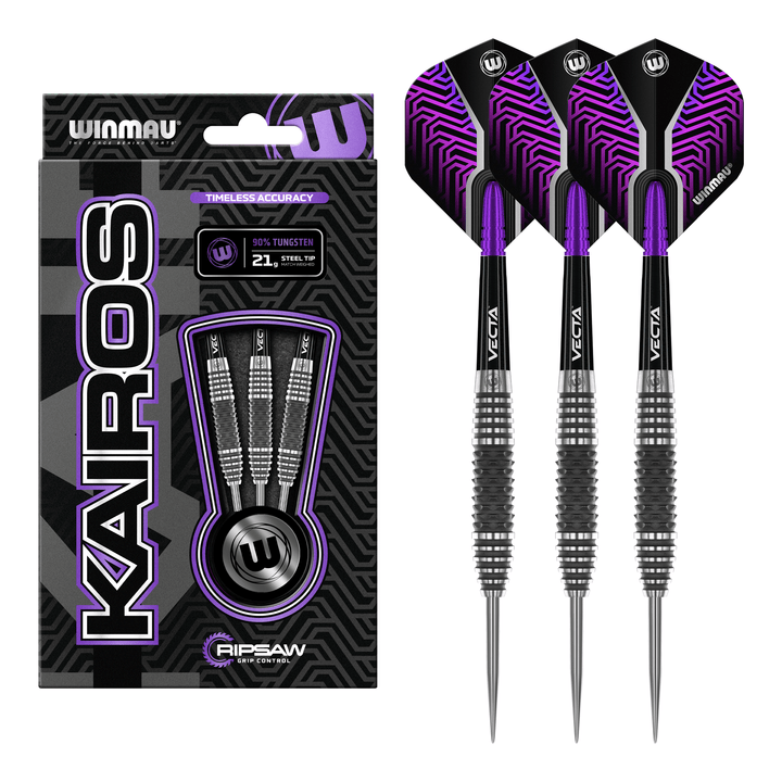 Winmau Kairos 1 - 90% Tungsten Steel Tip Darts 21 Grams Darts