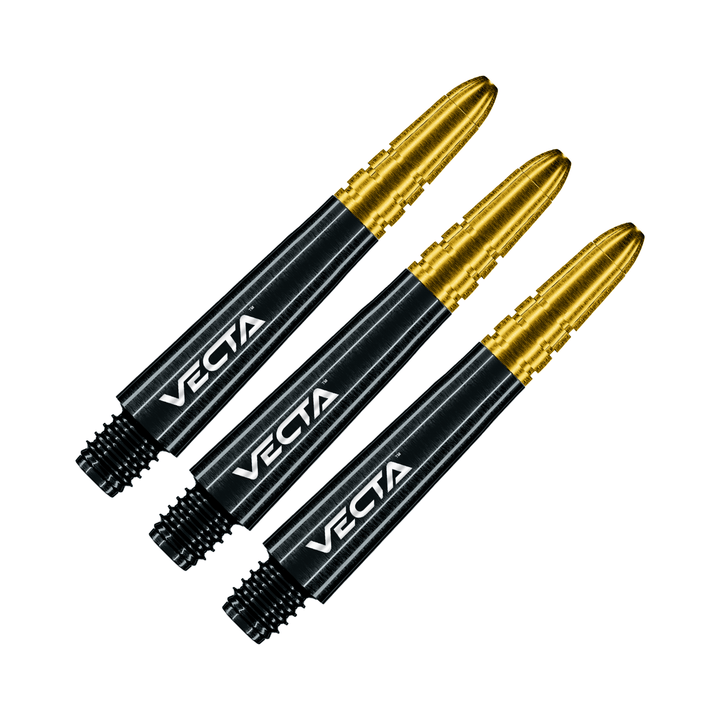 Winmau Vecta - Polycarbonate / Aluminium Dart Shafts Short (34mm) / Black Gold Top Shafts