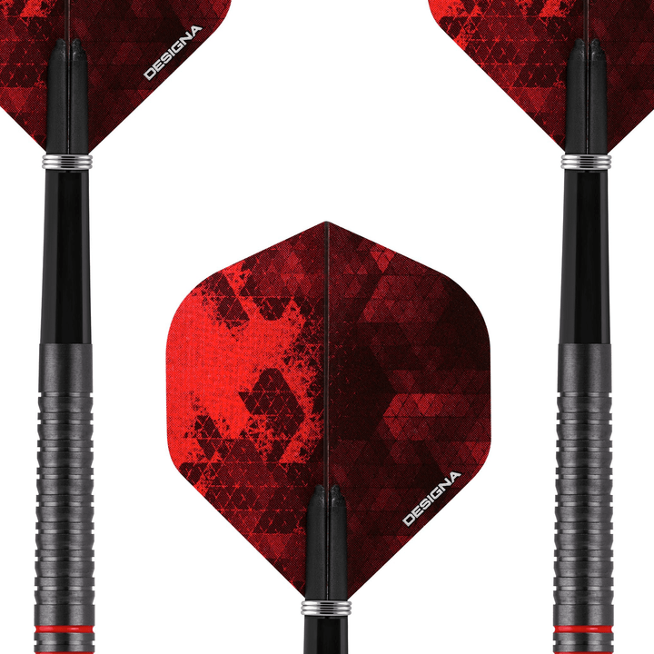 Designa Firestorm V2 Ringed Steel Tip Darts - 90% Tungsten - 22 Grams Darts