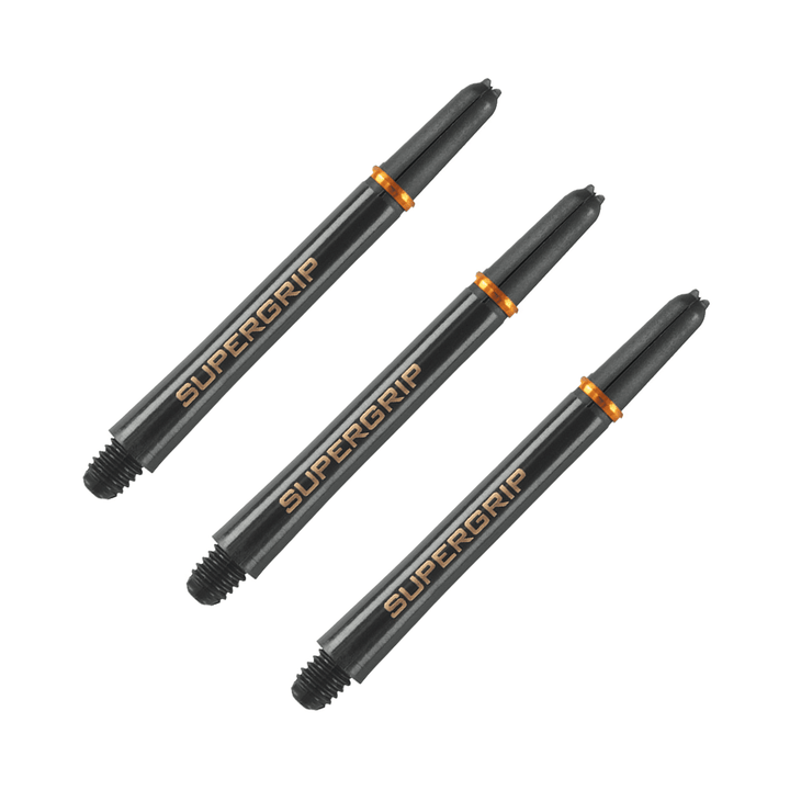 Harrows Supergrip - Nylon Dart Shafts Midi (40mm) / Black & Gold Shafts