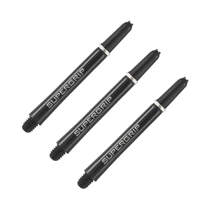 Harrows Supergrip - Nylon Dart Shafts Midi (40mm) / Black & Silver Shafts