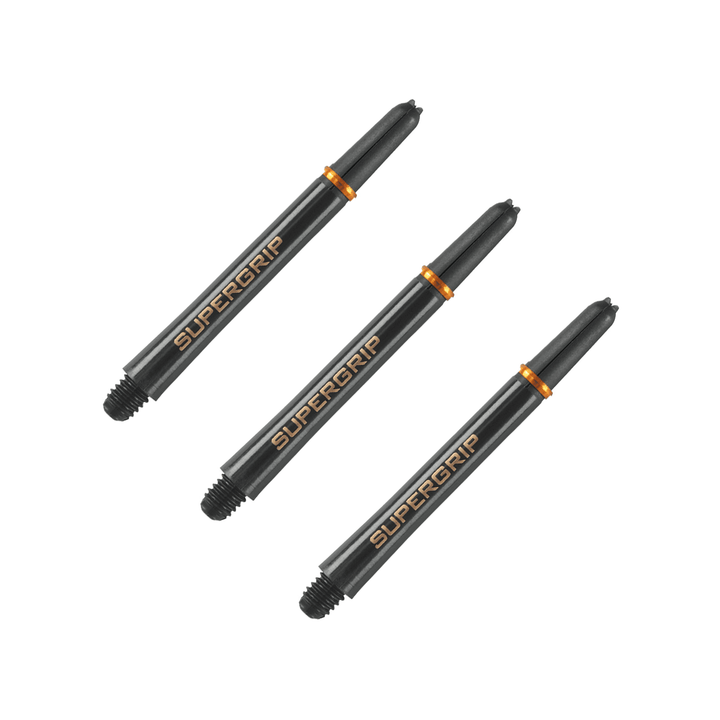 Harrows Supergrip - Nylon Dart Shafts Short (35mm) / Black & Gold Shafts