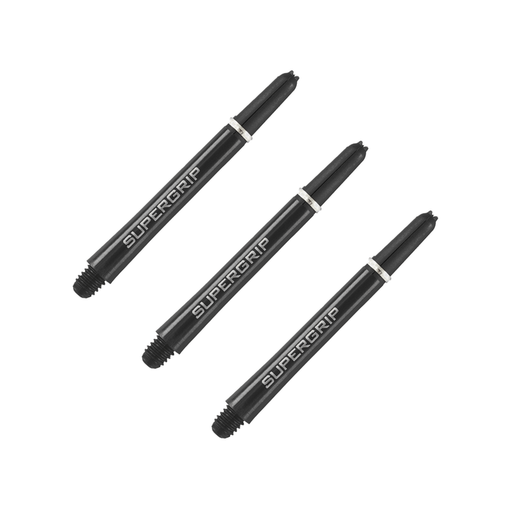 Harrows Supergrip - Nylon Dart Shafts Short (35mm) / Black & Silver Shafts