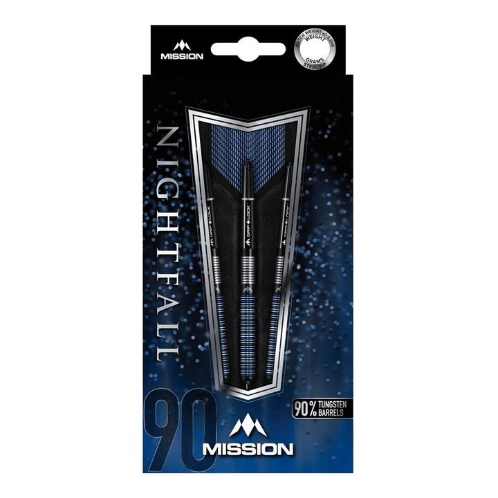 Mission Nightfall M1 Straight Ring Steel Tip Darts - 90% Tungsten - 21 Grams Darts