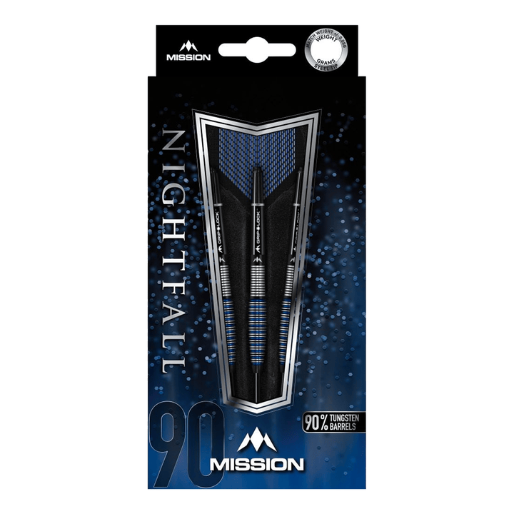 Mission Nightfall M4 Curved Steel Tip Darts - 90% Tungsten - 22 Grams Darts