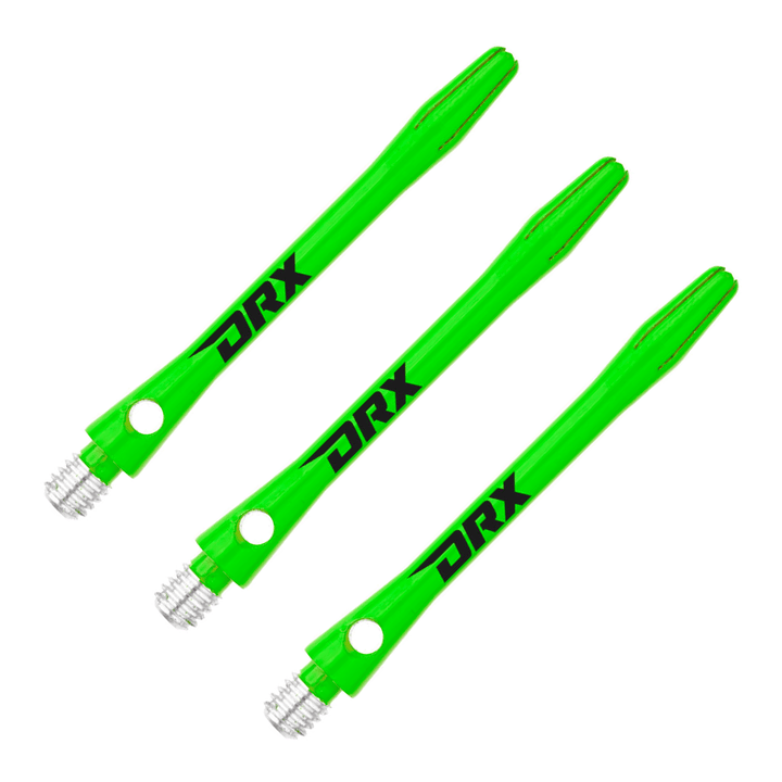 Red Dragon DRX Coated Aluminium Dart Shafts Green / Medium (46mm) Shafts