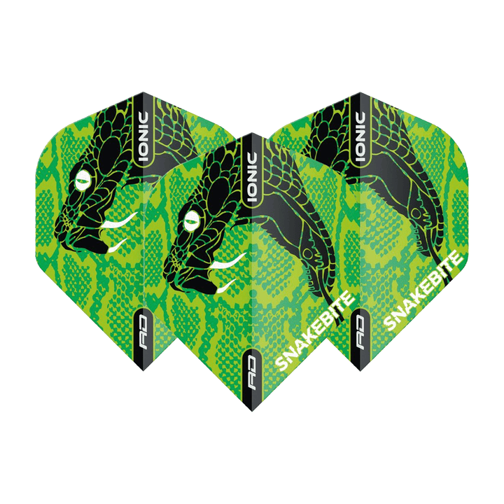 Red Dragon Peter Wright Hardcore Ionic Snake Head Standard Dart Flights Green Flights