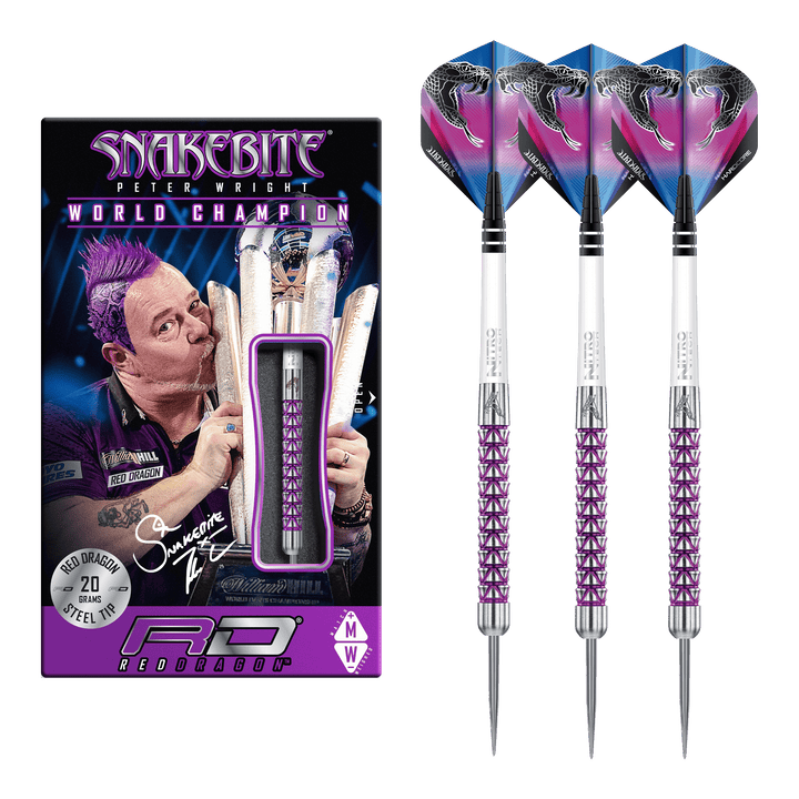 Red Dragon Peter Wright Vyper Steel Tip Darts - 90% Tungsten - 20 Grams Darts