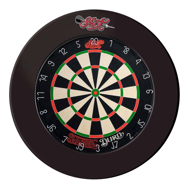 Shot Bandit Dartboard & One Piece Surround Bundle Bandit Duro / Black Boards