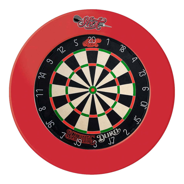 Shot Bandit Dartboard & One Piece Surround Bundle Bandit Duro / Red Boards